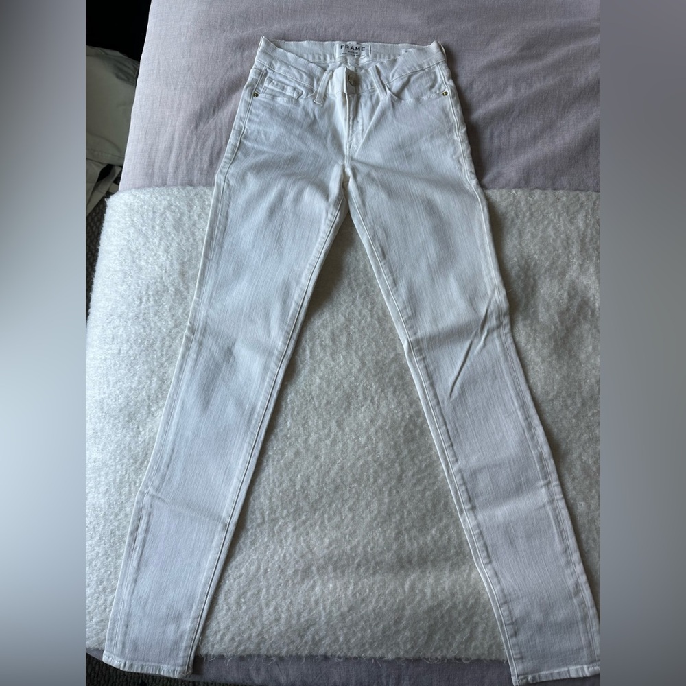 Frame Denim Women's Crisp White Skinny Jeans